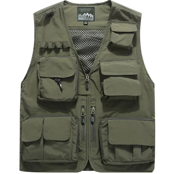 Men's Fishing Vest Hiking Vest Sleeveless Vest / Gilet Top Outdoor Breathable Quick Dry Lightweight Sweat wicking Summer Navy orange Black Fishing Climbing Camping / Hiking / Caving