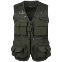 Men's Fishing Vest Hiking Vest Summer Outdoor Lightweight Work Safari Travel Photo Vest with 16 Pockets Breathable Quick Dry Mesh Polyester Orchid Black Light Green Hunting