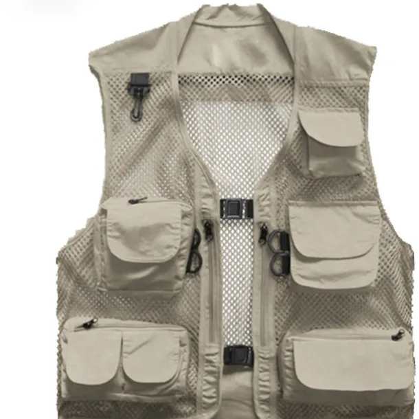 Men's Fishing Vest Hiking Vest Work Vest Outdoor Multi-Pockets Quick Dry Lightweight Breathable Autumn / Fall Spring Summer Vest / Gilet Mesh Camping / Hiking Hunting Fishing Blue khaki Green