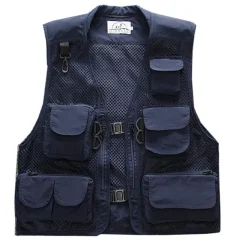 Men's Fishing Vest Hiking Vest Work Vest Outdoor Multi-Pockets Quick Dry Lightweight Breathable Autumn / Fall Spring Summer Vest / Gilet Mesh Camping / Hiking Hunting Fishing Blue khaki Green