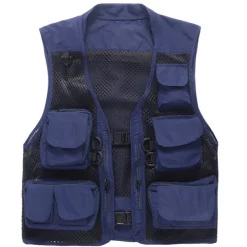 Men's Fishing Vest Hiking Vest Work Vest Outdoor Multi-Pockets Quick Dry Lightweight Breathable Autumn / Fall Spring Summer Vest / Gilet Mesh Camping / Hiking Hunting Fishing Blue khaki Green