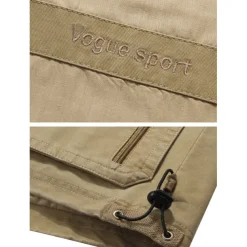 Men's Fishing Vest Hiking Vest Sleeveless Jacket Coat Top Outdoor Breathable Quick Dry Lightweight Sweat wicking Summer Spring Cotton khaki Army Green Fishing Climbing Running