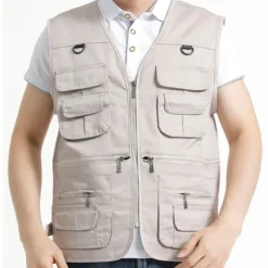 Men's Fishing Vest Hiking Vest Outdoor Breathable Quick Dry Multi Pockets Lightweight Top Fishing Climbing Camping / Hiking / Caving Black Red Camouflage Green khaki