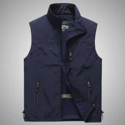 Men's Fishing Vest Military Tactical Vest Hiking Vest Sleeveless Vest / Gilet Jacket Top Outdoor Breathable Quick Dry Lightweight Multi Pockets Summer Back Venting Design Chinlon Dark Grey Black Army