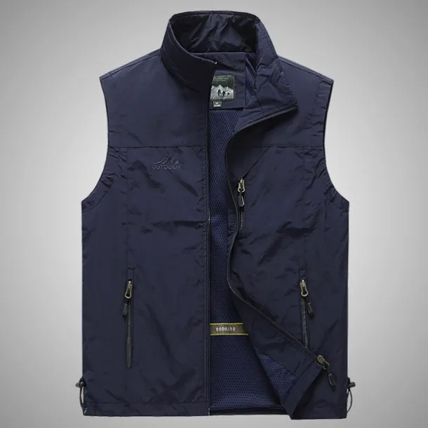 Men's Fishing Vest Military Tactical Vest Hiking Vest Sleeveless Vest / Gilet Jacket Top Outdoor Breathable Quick Dry Lightweight Multi Pockets Summer Back Venting Design Chinlon Dark Grey Black Army