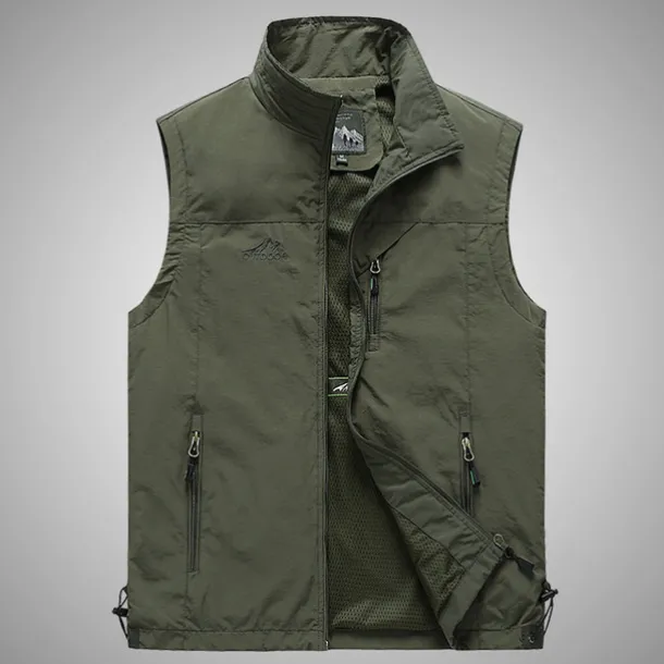 Men's Fishing Vest Military Tactical Vest Hiking Vest Sleeveless Vest / Gilet Jacket Top Outdoor Breathable Quick Dry Lightweight Multi Pockets Summer Back Venting Design Chinlon Dark Grey Black Army