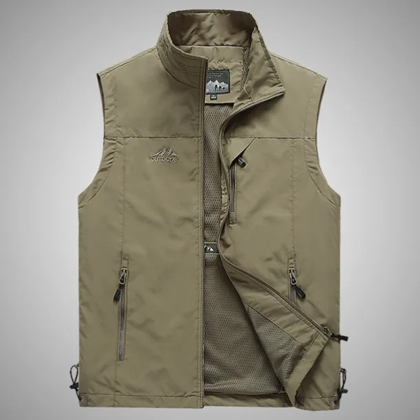 Men's Fishing Vest Military Tactical Vest Hiking Vest Sleeveless Vest / Gilet Jacket Top Outdoor Breathable Quick Dry Lightweight Multi Pockets Summer Back Venting Design Chinlon Dark Grey Black Army