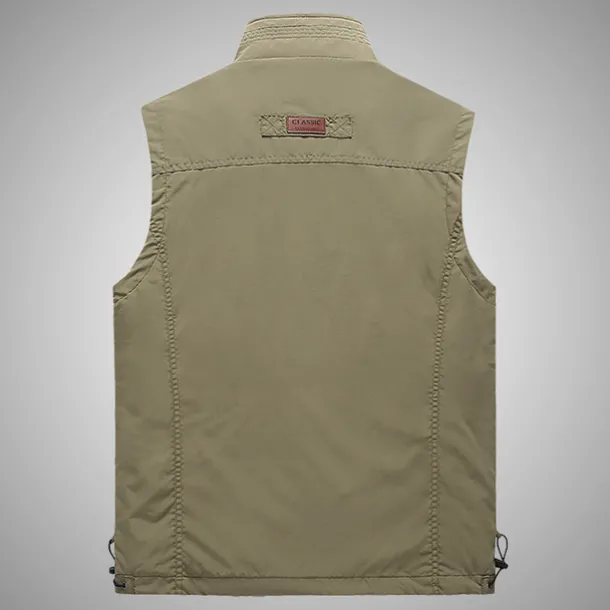 Men's Fishing Vest Military Tactical Vest Hiking Vest Sleeveless Vest / Gilet Jacket Top Outdoor Breathable Quick Dry Lightweight Multi Pockets Summer Back Venting Design Chinlon Dark Grey Black Army