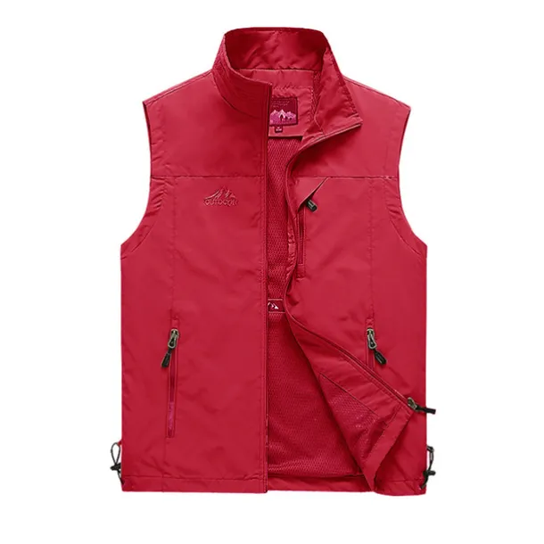 Men's Fishing Vest Military Tactical Vest Hiking Vest Sleeveless Vest / Gilet Jacket Top Outdoor Breathable Quick Dry Lightweight Multi Pockets Summer Back Venting Design Chinlon Dark Grey Black Army