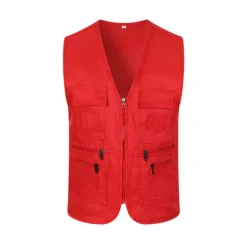 Men's Fishing Vest Military Tactical Vest Hiking Vest Sleeveless V Neck Vest / Gilet Jacket Top Outdoor Breathable Quick Dry Lightweight Multi Pockets Cotton Polyester Dark Grey Black Army Green