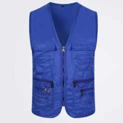 Men's Fishing Vest Military Tactical Vest Hiking Vest Sleeveless V Neck Vest / Gilet Jacket Top Outdoor Breathable Quick Dry Lightweight Multi Pockets Cotton Polyester Dark Grey Black Army Green