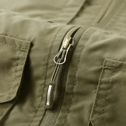Men's Fishing Vest Sleeveless Vest Outdoor Modern Contemporary All Seasons Multi Pocket Chinlon Outdoor Solid / Plain Color Zipper Standing Collar Standard Fit Black ash-colored khaki Army Green Vest