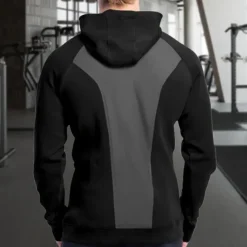 Men's Fitness Hoodie Workout Hoodie Long Sleeve Hoodie Casual Athleisure Fall Thermal Warm Windproof Breathable Gym Workout Running Walking Sportswear Activewear Solid Colored Black Army Green Dark