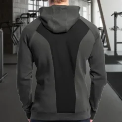 Men's Fitness Hoodie Workout Hoodie Long Sleeve Hoodie Casual Athleisure Fall Thermal Warm Windproof Breathable Gym Workout Running Walking Sportswear Activewear Solid Colored Black Army Green Dark