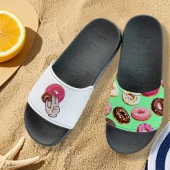 Men's Flamingo Themed Slide Sandals with Colorful Pattern – Casual & Fun Style for Beach, Poolside & Summer Vacations