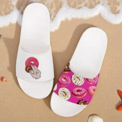 Men's Flamingo Themed Slide Sandals with Colorful Pattern – Casual & Fun Style for Beach, Poolside & Summer Vacations
