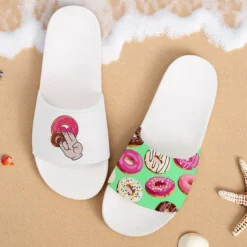 Men's Flamingo Themed Slide Sandals with Colorful Pattern – Casual & Fun Style for Beach, Poolside & Summer Vacations