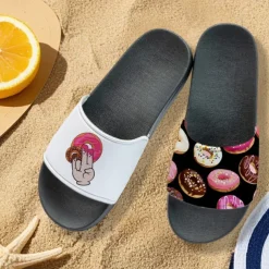 Men's Flamingo Themed Slide Sandals with Colorful Pattern – Casual & Fun Style for Beach, Poolside & Summer Vacations