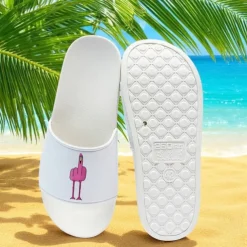 Men's Flamingo Themed Slide Sandals with Colorful Pattern – Casual & Fun Style for Beach, Poolside & Summer Vacations