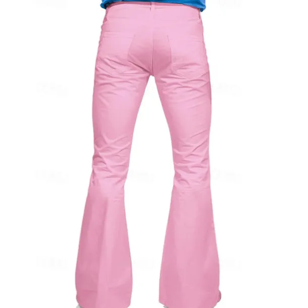 Men's Flared Pants Trousers Casual Pants Pocket Elastic Waist Plain Comfort Breathable Outdoor Daily Going out Fashion Casual Black White