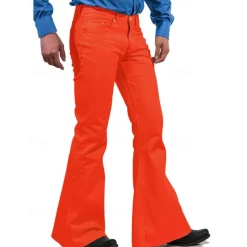 Men's Flared Pants Trousers Casual Pants Pocket Elastic Waist Plain Comfort Breathable Outdoor Daily Going out Fashion Casual Black White