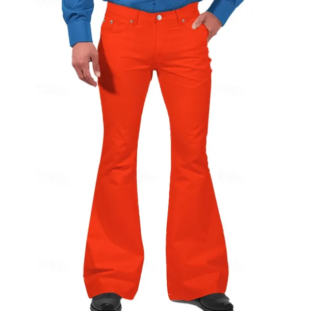 Men's Flared Pants Trousers Casual Pants Pocket Elastic Waist Plain Comfort Breathable Outdoor Daily Going out Fashion Casual Black White