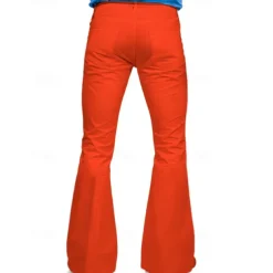 Men's Flared Pants Trousers Casual Pants Pocket Elastic Waist Plain Comfort Breathable Outdoor Daily Going out Fashion Casual Black White