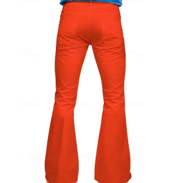 Men's Flared Pants Trousers Casual Pants Pocket Elastic Waist Plain Comfort Breathable Outdoor Daily Going out Fashion Casual Black White