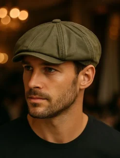 Men's Flat Cap Ascot Hat Newsboy Hat Black Blue Cotton Fashion Casual Street Daily Plain Tightness Adjustable Around 60cm Sunscreen Breathable