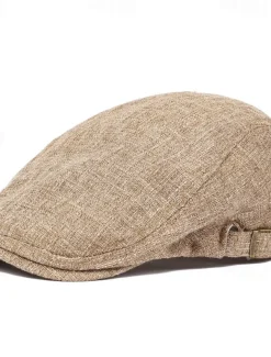 Men's Flat Cap Ascot Hat Newsboy Hat Black Blue Cotton / Linen Blend Fashion Casual Street Daily Plain Adjustable Sunscreen Breathable