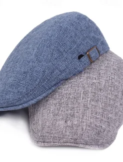 Men's Flat Cap Ascot Hat Newsboy Hat Black Blue Cotton / Linen Blend Fashion Casual Street Daily Plain Adjustable Sunscreen Breathable