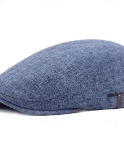 Men's Flat Cap Ascot Hat Newsboy Hat Black Blue Cotton / Linen Blend Fashion Casual Street Daily Plain Adjustable Sunscreen Breathable