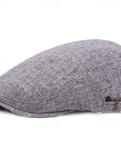 Men's Flat Cap Ascot Hat Newsboy Hat Black Blue Cotton / Linen Blend Fashion Casual Street Daily Plain Adjustable Sunscreen Breathable