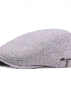 Men's Flat Cap Ascot Hat Newsboy Hat Black Blue Cotton / Linen Blend Fashion Casual Street Daily Plain Adjustable Sunscreen Breathable