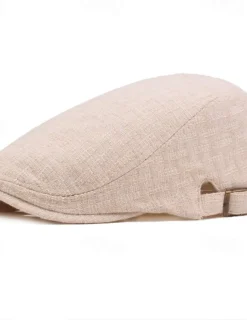 Men's Flat Cap Ascot Hat Newsboy Hat Black Blue Cotton / Linen Blend Fashion Casual Street Daily Plain Adjustable Sunscreen Breathable