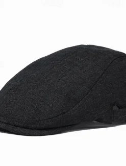 Men's Flat Cap Ascot Hat Newsboy Hat Black Blue Cotton / Linen Blend Fashion Casual Street Daily Plain Adjustable Sunscreen Breathable