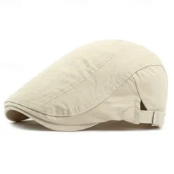 Men's Flat Cap Ascot Hat Newsboy Hat Black Navy Blue 100% Cotton Fashion Casual Street Daily Plain Adjustable Sunscreen Breathable