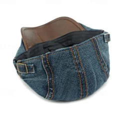 Men's Flat Cap Ascot Hat Newsboy Hat Black Navy Blue Denim Fashion Casual Street Daily Plain Adjustable Sunscreen Breathable