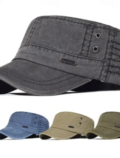 Men's Flat Cap Baseball Cap Sun Hat Trucker Hat Black Blue Cotton Fashion Casual Street Daily Letter Adjustable Sunscreen Breathable