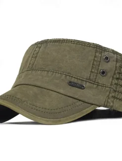 Men's Flat Cap Baseball Cap Sun Hat Trucker Hat Black Blue Cotton Fashion Casual Street Daily Letter Adjustable Sunscreen Breathable