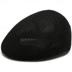 Men's Flat Cap Beret Hat Ascot Hat Newsboy Hat Black Light Grey Polyester Mesh Fashion Casual British Street Daily Plain Adjustable Breathable