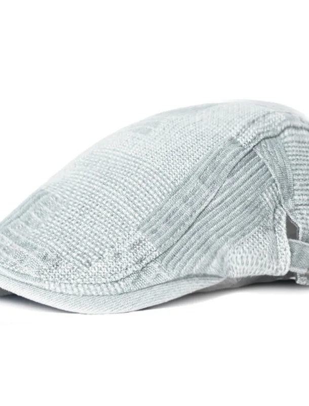 Men's Flat Cap Black Blue Denim Streetwear Stylish 1920s Fashion Outdoor Daily Going out Lattice Warm