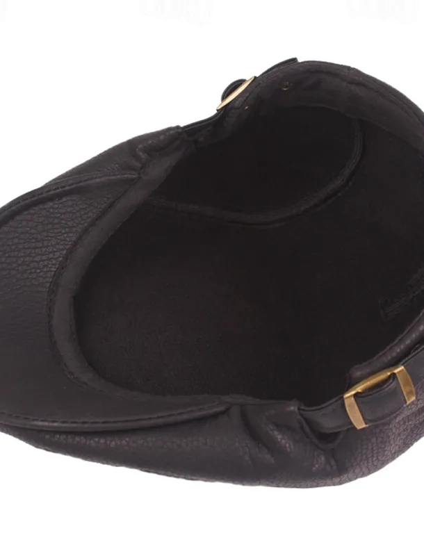 Men's Flat Cap Black Brown PU Fashion Streetwear Stylish 1920s Fashion Outdoor Daily Going out Plain Warm