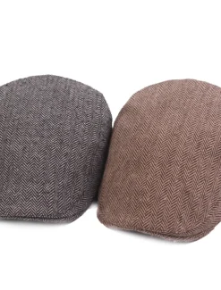 Men's Flat Cap Black Coffee Cotton Streetwear Stylish 1920s Fashion Outdoor Daily Going out Graphic Prints Warm