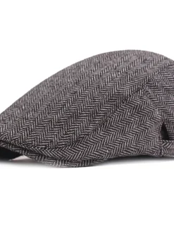 Men's Flat Cap Black Coffee Cotton Streetwear Stylish 1920s Fashion Outdoor Daily Going out Graphic Prints Warm