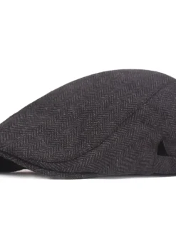 Men's Flat Cap Black Coffee Cotton Streetwear Stylish 1920s Fashion Outdoor Daily Going out Graphic Prints Warm