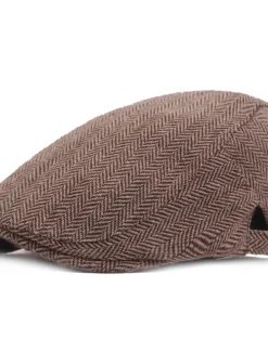 Men's Flat Cap Black Coffee Cotton Streetwear Stylish 1920s Fashion Outdoor Daily Going out Graphic Prints Warm