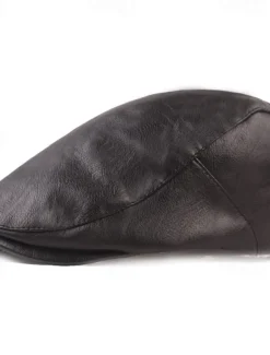 Men's Flat Cap Black Red Faux Leather Streetwear Stylish 1920s Fashion Outdoor Daily Going out Plain Warm