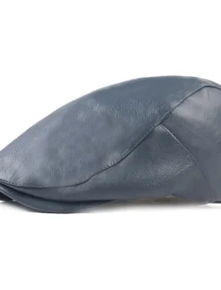 Men's Flat Cap Black Red Faux Leather Streetwear Stylish 1920s Fashion Outdoor Daily Going out Plain Warm