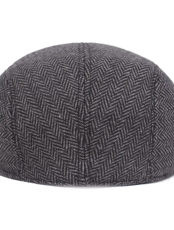 Men's Flat Cap Light Grey Dark Gray Cotton Streetwear Stylish 1920s Fashion Outdoor Daily Going out Graphic Prints Warm